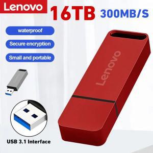 레노버 메탈 USB 31 플래시 드라이브 고속 펜드라이브 휴대용 SSD 메모리 디스크 TYPE-C 어댑터 4TB 8TB 16