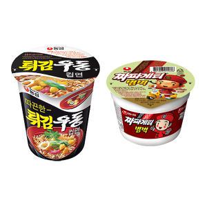 농심 튀김우동소컵62g 12개+짜파게티범벅소컵70g 12개