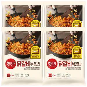 CJ 햇반 닭갈비 볶음밥 440g x 4개 / 냉동식품 즉석밥 간편식