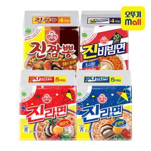 오뚜기 봉지라면 4종 세트(진라면순한맛+매운맛+진짬뽕+진비빔면)