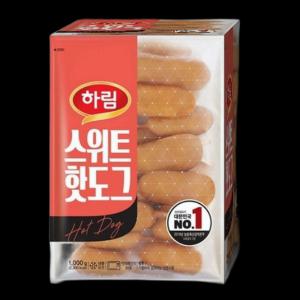 하림 스위트 한입 미니 핫도그 1kg (50gX20개) 어린이 에어프라이어 간식