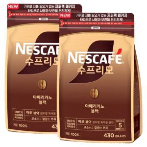 네스카페 수프리모 아메리카노 430g x 2개 리필 파우치 커피