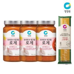 청정원 로제파스타소스, 600g, 3개 + 스파게티면, 500g, 1개