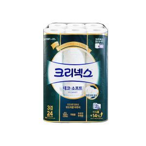 크리넥스 데코앤소프트 3겹 화장지 롤휴지 24롤