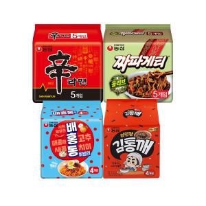 농심 신라면, 120g, 5개 + 짜파게티, 140g, 5개 + 김통깨, 100g, 4개 + 배홍동비빔면, 137g, 4개