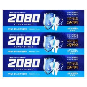 2080 파워쉴드 플러스 블루 더블민트 치약 140g 3개 x 4개