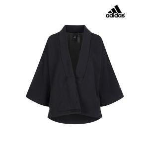 [하프클럽/]adidas 여성 블랙 루즈핏 니트자켓