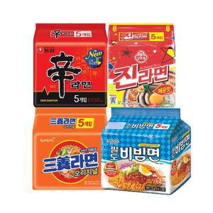 [NS홈쇼핑]농심 신라면 5개 + 진라면 5개 + 삼양라면 5개 + 팔도 비빔면 5개..[33301653]