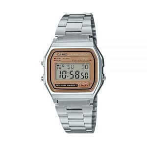 카시오 CASIO 남성용 캐주얼 클래식 디지탈 브레이슬릿 시계 실버 (A158WEA-9CF)