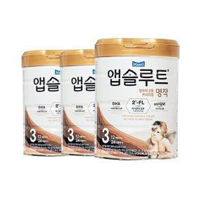 매일유업 앱솔루트 명작 2FL 3단계 800g 분유 3개