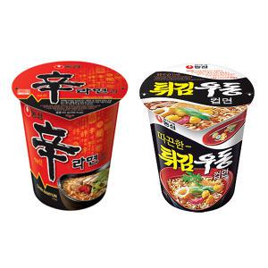 농심 신라면소컵65g 12개+튀김우동소컵62g 12개