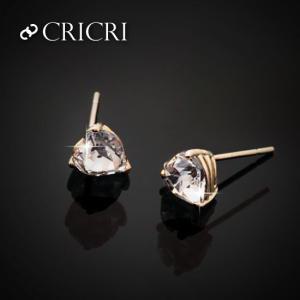 [CRICRI] 14K GOLD 하트 금 귀걸이 스와로브스키 크리스탈 제작