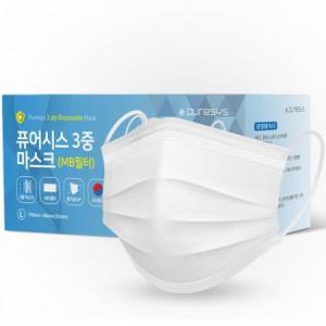 퓨어시스 MB필터 3중 일회용 마스크 대형 50개입 × 화이트 1개