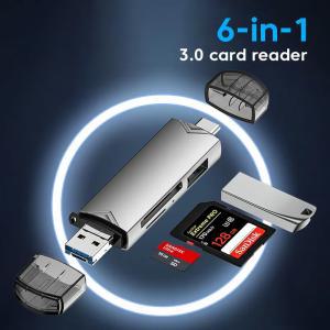 블랙박스리더기 다기능 USB 3 0 카드 리더 U 디스크 타입 C 마이크로 Tf Sd 플래시 드라이브 메모리 읽기 어댑터 전화 액세서리 6 in