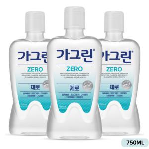 가그린 제로 구강청결제 750ml, 3개