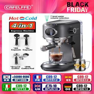 Cafelffe 4in 1 카페테라 카푸치노 커피 머신, 돌체 구스토 네스 캡슐 에스프레소 메이커 ESE 포드 지상 선