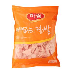 하림 국내산 뼈없는닭발1kg/개별냉동/무양념/닭발