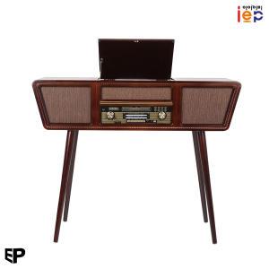 아이이피 i9100 엔틱오디오 LP턴테이블 CD AM/FM 블루투스(커피)