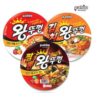 팔도 왕뚜껑 3종 110g(왕뚜껑 6개+김치 6개+짬뽕 6개)