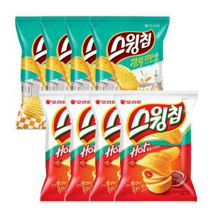 스윙칩 갈릭디핑, 60g, 4개 + 스윙칩 볶음고추장, 60g, 4개