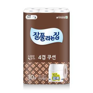 잘풀리는집 화장지 4겹쿠션 27m 30롤 x 1팩