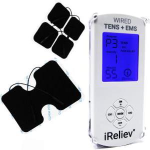 iReliev의 TENS Unit + EMS 근육 자극기  14가지 모드