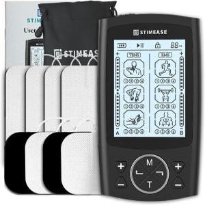 Stimease TENS Unit - 프리미엄 전극 패드 24가지 모드 듀얼 채널 근육 자극기