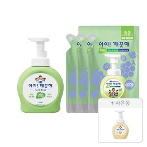 아이깨끗해 청포도, 본품, 490ml, 1개 + 리필, 450ml, 3개 + 증정(공용기,250mL, 1개)