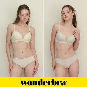 [Wonderbra] 퓨징 볼륨 노와이어 브라팬티 4종세트 크림+올리브그린 WBW4N3334_T