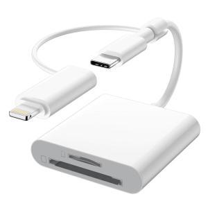 아이폰 아이패드용 SD 카드 리더기 듀얼 라이트닝 및 USB-C 커넥터 메모리 어댑터 투인원 슬롯 TF 휴대용