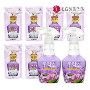 꽃담초 섬유탈취제 자스민 400ml 2개+리필 320ml 6개