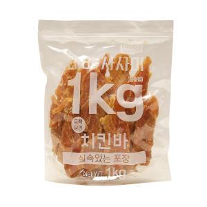 테비 사사미 1kg 치킨바 대용량 강아지간식