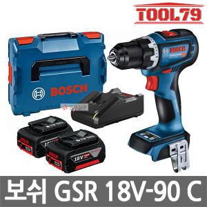 보쉬 GSR18V-90C 충전 드릴 드라이버 18V 5.0Ah*2개 브러쉬리스 커넥티비티 GSR18V-60C 후속