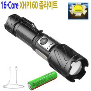 XHP160칩 LED 충전식 줌 라이트 랜턴 손전등 후레쉬 COB 캠핑 작업등 P3690아X