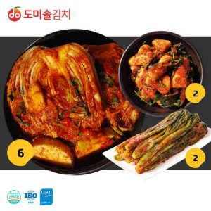 도미솔 김치 3종 총10kg (포기김치 6kg + 총각김치 2kg + 갓김치 2kg)