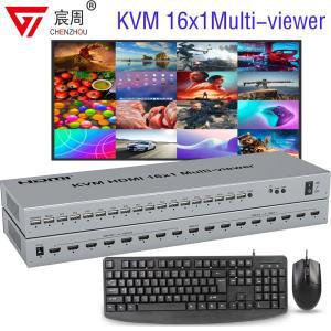 HDMI 멀티 뷰어 지지대 마우스 키보드 심리스 스위치, 1080P USB KVM, 16x1, 방향 화면 분할기, TV 모니터