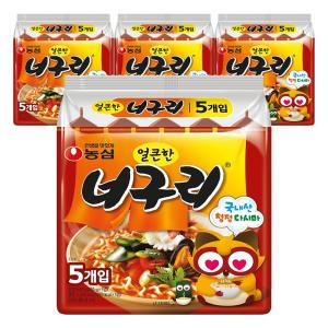 농심 얼큰한너구리, 120g, 20개