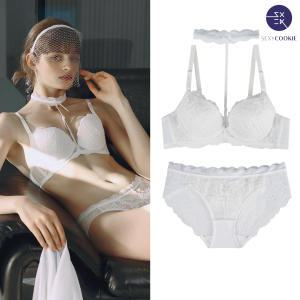 [롯데백화점]섹시쿠키 WHITE PEARL 초커 브라 레이스 팬티 세트 SCWBA401SCWPA402