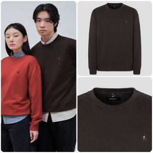 빈폴 BEANPOLE Essential 남녀공용 로고 자수 스웨트 셔츠 - 브라운 BC4841E03D 611167