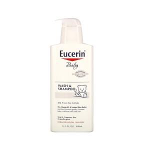 [아이허브] 유세린 베이비 워시 샴푸 무향 400ml, 올인원 바디워시 샤워젤 Eucerin