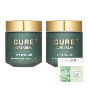 김정문알로에 큐어 플러스 크림 80g, 2개 + 증정(피토 그린 앰플 마스크팩, 1개 + 큐어