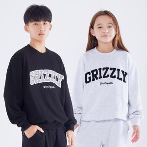 GRIZZLY 주니어 핸들자수 오버핏 맨투맨 JMT-J144