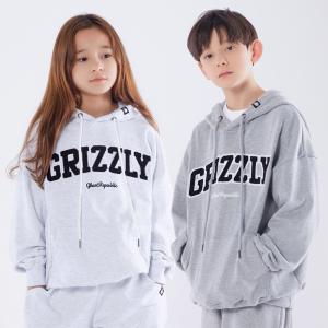 GRIZZLY 주니어 핸들자수 오버핏 후드티 JHT-J476