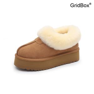 타즈 테이트 플랫폼 두꺼운 가죽 슈즈 여성 부츠 하나 겨울 Ugg 신발 페달 패딩부츠