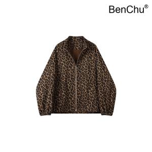 BenChu 엔틱 빈티지 데일리 미국 BF 레오파드 자켓 점퍼 코트 24 겨울 가을 신상 두꺼