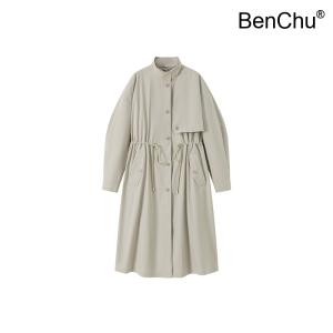 BenChu 24 신상 가을 철 없음 스탠드 칼라 무지 프로필 윈드브레이커 드로스트링 꽉 허