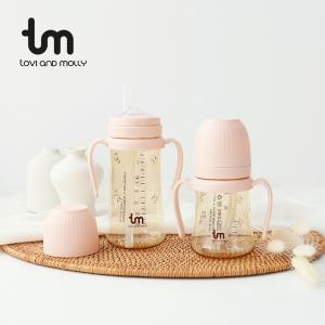 [토비앤몰리] PPSU 빨대컵 돗람이 (핑크) 180ml/280ml 그로미미 콜라보 브랜드