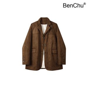 BenChu 24 가을 겨울 신상 가죽 블레이저 점퍼 코트 자켓 엔틱 빈티지 갈색 브라운 라