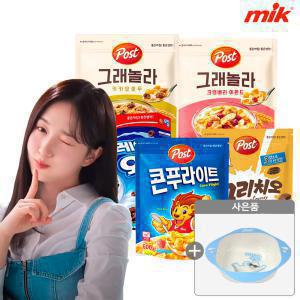 [15%중복쿠폰]포스트 콘푸라이트 600g x 3개+오즈맨시리얼볼 [그래놀라/크랜베리아몬드