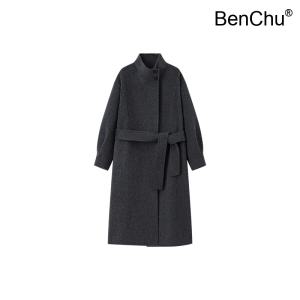 BenChu 24 겨울 높은 지점 호주 양모 수제 핸드메이드 양면 양털 울 코트 대형 스탠드